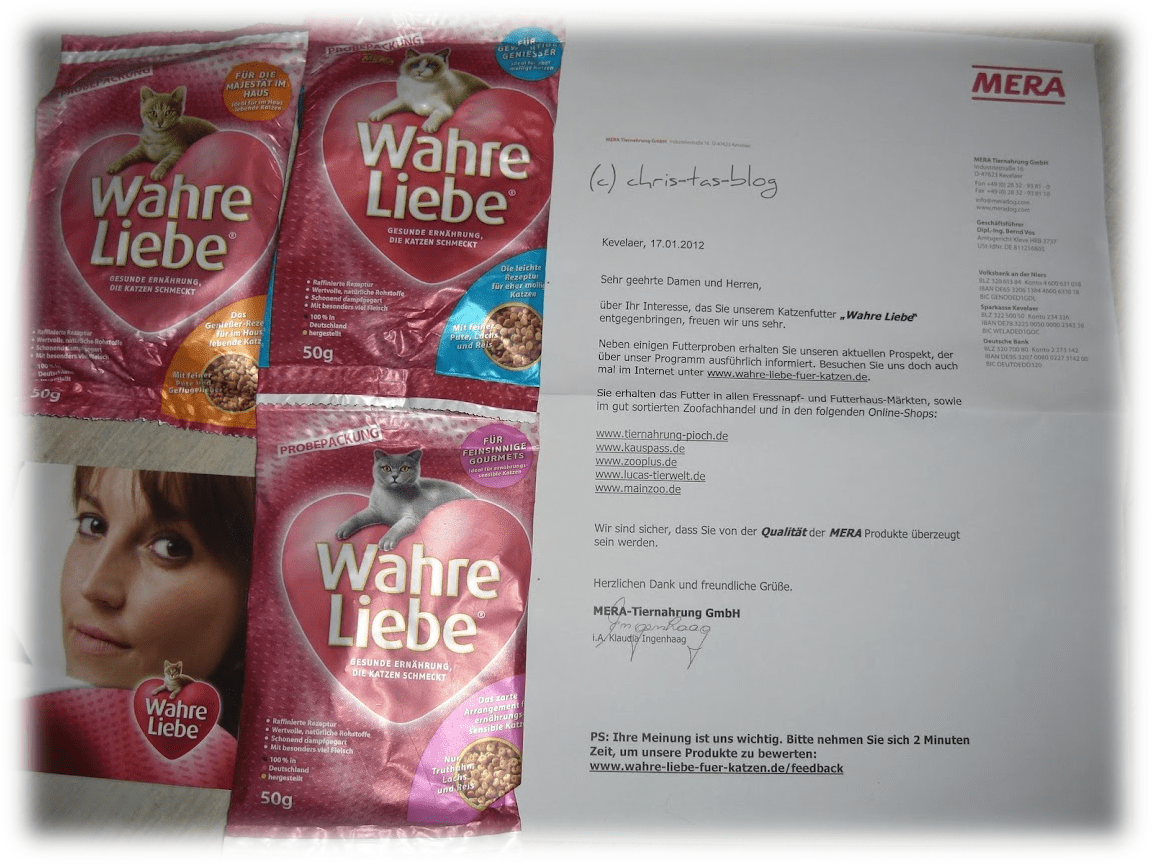 ChrisTa`s Blog Produktproben Wahre Liebe für Katzen ChrisTa´s Blog